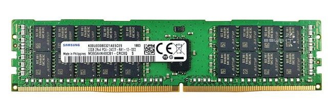 Mémoire RAM 1x 32GB Samsung ECC REGISTERED DDR4 2Rx4 2400MHz PC4-19200 RDIMM | M393A4K40CB1-CRC