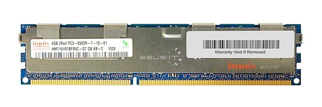 Mémoire RAM 1x 4GB Hynix ECC REGISTERED DDR3 1066MHz PC3-8500 RDIMM | HMT151R7TFR8C-G7