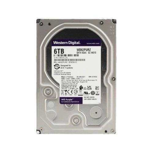 Disque dur Western Digital PURPLE 3.5'' HDD 6000GB 5640RPM SATA 6Gb/s 128MB | WD62PURZ