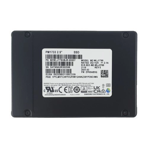Disque dur SSD Samsung PM1733 3840GB U.2 NVMe PCIe | MZWLJ3T8HBLS
