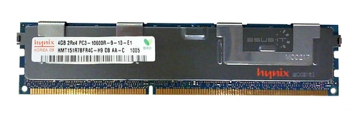 Mémoire RAM 1x 4GB Hynix ECC REGISTERED DDR3 1333MHz PC3-10600 RDIMM | HMT151R7BFR4C-H9