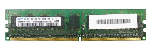 Mémoire RAM 1x 1GB Samsung ECC UNBUFFERED DDR2 800MHz PC2-6400 UDIMM | M391T2863QZ3-CF7
