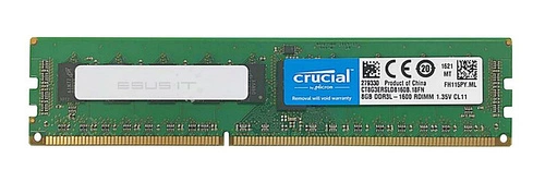 Mémoire RAM 1x 8GB Crucial ECC REGISTERED DDR3 1600MHz PC3-12800 RDIMM | CT8G3ERSLD8160B.18FN