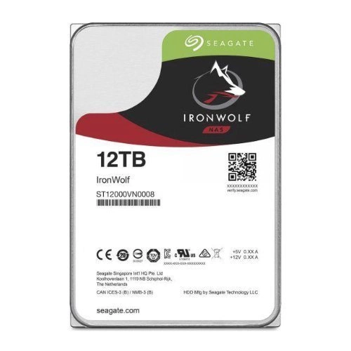 Disque dur Seagate IronWolf 3.5'' HDD 12000GB 7200RPM SATA 6Gb/s 256MB | ST12000VN0008