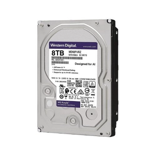 Disque dur Western Digital PURPLE 3.5'' HDD 8000GB 5640RPM SATA 6Gb/s 128MB | WD84PURZ