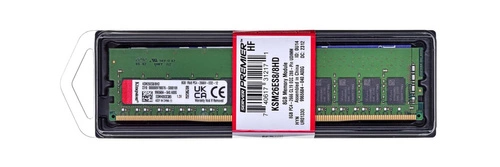 Mémoire RAM 1x 8GB Kingston ECC UNBUFFERED DDR4 1Rx8 2666MHz PC4-21300 UDIMM | KSM26ES8/8HD