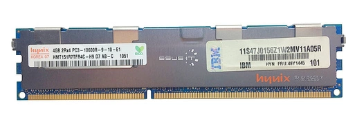 Mémoire RAM 1x 4GB Hynix ECC REGISTERED DDR3 1333MHz PC3-10600 RDIMM | HMT151R7TFR4C-H9
