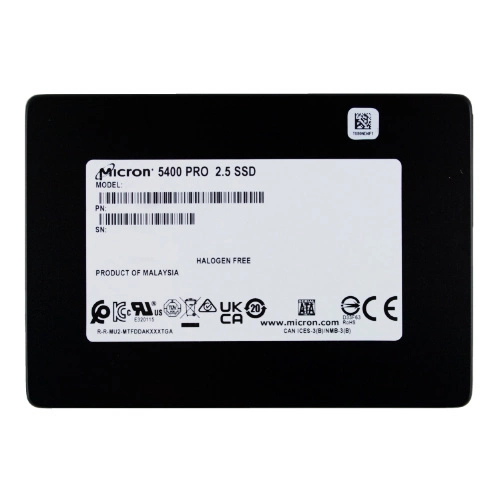Disque dur SSD Micron 5400 PRO 7.68TB 2.5'' SATA 6Gb/s TLC 3D-NAND | MTFDDAK7T6TGA-1BC1ZABYYR