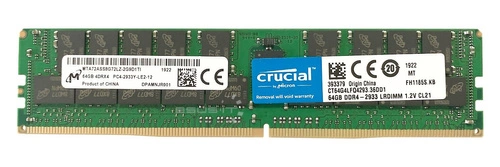 Mémoire RAM 1x 64GB Crucial LOAD REDUCED DDR4 4Rx4 2933MHz PC4-23400 LRDIMM | CT64G4LFQ4293