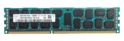 Mémoire RAM 1x 8GB Hynix ECC REGISTERED DDR3 1600MHz PC3-12800 RDIMM | HMT31GR7CFR4A-PB