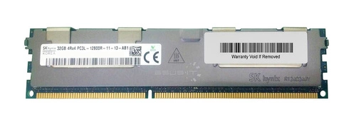 Mémoire RAM 1x 32GB Hynix ECC REGISTERED DDR3 1600MHz PC3-12800 RDIMM | HMT84GR7BMR4A-PB