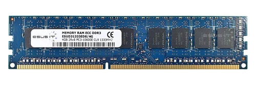 Mémoire RAM 1x 4GB ESUS IT ECC UNBUFFERED DDR3 2Rx8 1333MHz PC3-10600 UDIMM | ESUD31333ED8/4G