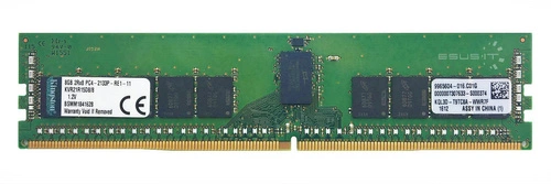 Mémoire RAM 1x 8GB Kingston ECC REGISTERED DDR4 2Rx8 2133MHz PC4-17000 RDIMM | KVR21R15D8/8
