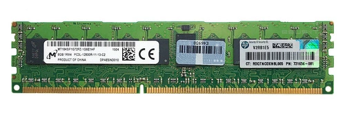 Mémoire RAM 1x 8GB Micron ECC REGISTERED DDR3 1600MHz PC3-12800 RDIMM | MT18KSF1G72PZ-1G6