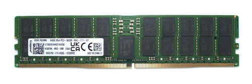 Mémoire RAM 1x 64GB Kingston ECC REGISTERED DDR5 2Rx4 5600MHz PC5-44800 RDIMM | K58F8N-MID-IIMI4