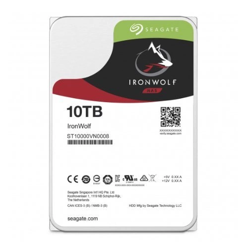 Disque dur Seagate IronWolf 3.5'' HDD 10000GB 7200RPM SATA 6Gb/s 256MB | ST10000VN0008