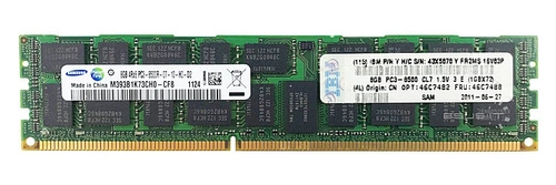 Mémoire RAM 1x 8GB Samsung ECC REGISTERED DDR3 1066MHz PC3-8500 RDIMM | M393B1K73CH0-CF8
