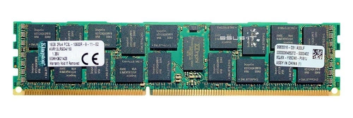 Mémoire RAM 1x 16GB Kingston ECC REGISTERED DDR3 2Rx4 1333MHz PC3-10600 RDIMM | KVR13LR9D4/16I