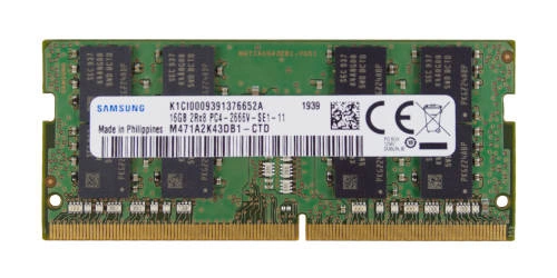 Mémoire RAM 1x 16GB Samsung SO-DIMM DDR4 2666MHz PC4-21300 | M471A2K43DB1-CTD