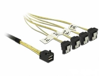 Delock Cable Mini SAS HD | 4 x SATA 7 Pin angled 0.5 m |  85684