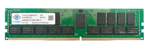 Mémoire RAM 1x 32GB Nanya ECC REGISTERED DDR4 2Rx4 2666MHz PC4-21300 RDIMM | NT32GA72D4NBX3P-HR