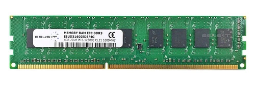 Mémoire RAM 1x 4GB ESUS IT ECC UNBUFFERED DDR3 2Rx8 1600MHz PC3-12800 UDIMM | ESUD31600ED8/4G