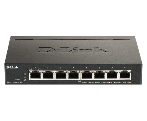 Commutateur D-Link DGS-1100-08PV2/E 8x 1Gb 64 W PoE+