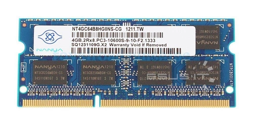 Mémoire RAM 1x 4GB Nanya SO-DIMM DDR3 1333MHz PC3-10600 | NT4GC64B8HG0NS-CG