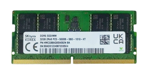 Mémoire RAM 1x 8GB Hynix SO-DIMM DDR5 5600MHz PC5-44800 | HMCG66AGBSA092N