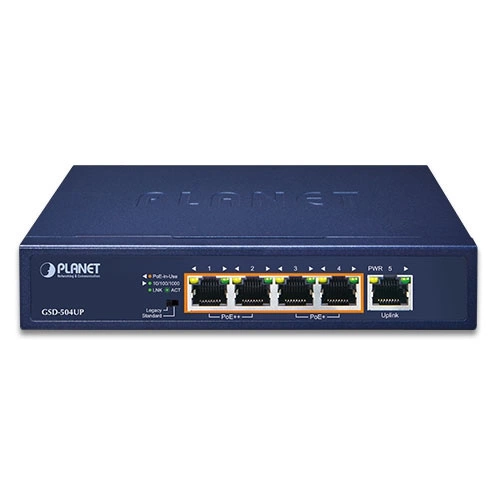 Commutateur Planet GSD-504UP 5x 1Gb 120 W PoE++