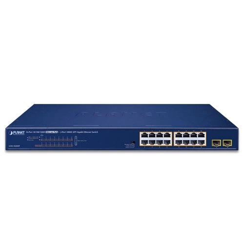 Commutateur Planet GSW-1820HP 16x 1Gb 2x SFP 240 W PoE+