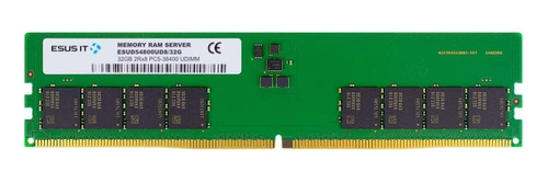 Mémoire RAM 1x 32 GB ESUS IT NON-ECC UNBUFFERED DDR5 4800MHz PC5-38400 UDIMM | ESUD54800UD8/32G