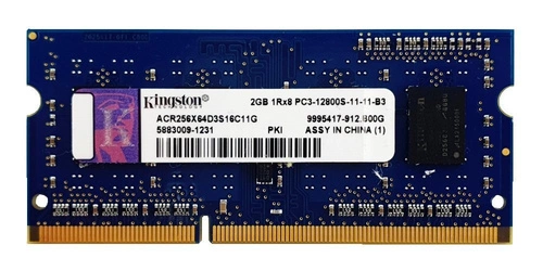 Mémoire RAM 1x 2GB Kingston SO-DIMM DDR3 1600MHz PC3-12800 | ACR256X64D3S16C11G 