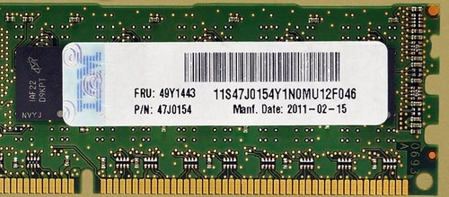 Mémoire RAM 1x 2GB IBM ThinkServer & System X DDR3 1333MHz ECC REGISTERED DIMM | 49Y1443