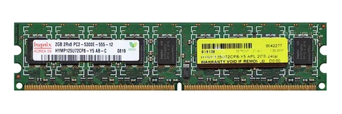 Mémoire RAM 1x 2GB Hynix ECC UNBUFFERED DDR2 667MHz PC2-5300 UDIMM | HYMP125U72CP8-Y5