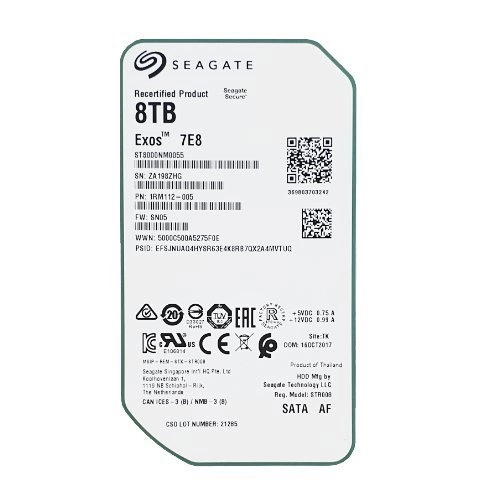 Disque dur Seagate Exos 7E8 3.5'' HDD 8000GB 7200RPM SATA 6Gb/s 256MB | ST8000NM0055