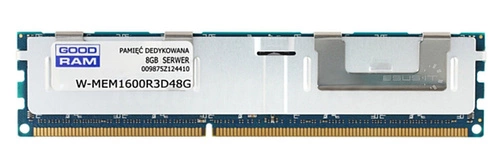 Mémoire RAM 1x 8GB GoodRAM ECC REGISTERED DDR3 1600MHz PC3-12800 RDIMM | W-MEM1600R3D48GH