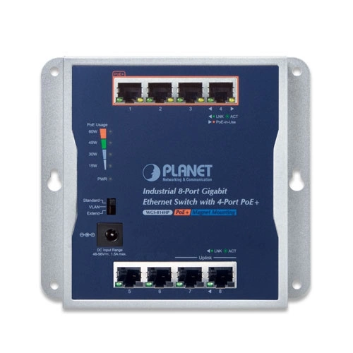 Commutateur Planet WGS-814HP 8x 1Gb 60 W PoE+