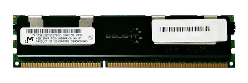 Mémoire RAM 1x 4GB Micron ECC REGISTERED DDR3 1333MHz PC3-10600 RDIMM | MT36JSZF51272PZ-1G4F1
