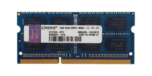 Mémoire RAM 1x 4GB Kingston DDR3 2Rx8 1866MHz PC3-14900 SO-DIMM  | X7C75G-HYC
