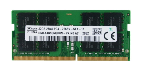 Mémoire RAM 1x 32GB Hynix SO-DIMM DDR4 2666MHz PC4-21300 | HMAA4GS6MJR8N-VK