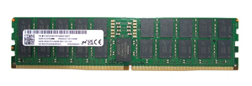 Mémoire RAM 1x 64GB Micron ECC REGISTERED DDR5 2Rx4 6400MHz PC5-51200 RDIMM | MTC40F2046S1RC64BD2