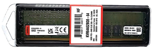Mémoire RAM 1x 64GB Kingston ValueRAM DDR5 2Rx8 6400MHz PC5-51200 CUDIMM | KVR64A52BD8-64