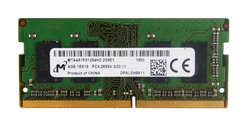 Mémoire RAM 1x 4GB Micron SO-DIMM DDR4 2666MHz PC4-21300 | MTA4ATF51264HZ-2G6