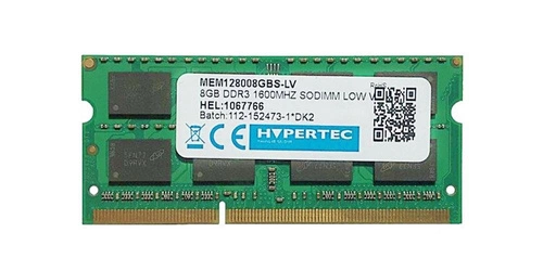 Mémoire RAM 1x 8GB HYPERTEC SO-DIMM DDR3 1600MHz PC3-12800 | MEM128008GBS-LV