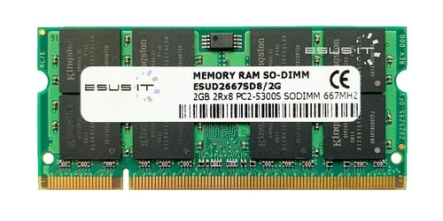 Mémoire RAM 1x 2GB ESUS IT SO-DIMM DDR2 667MHz PC2-5300 | ESUD2667SD8/2G