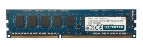 Mémoire RAM 1x 4GB HYPERTEC ECC UNBUFFERED DDR3 1600MHz PC3-12800 UDIMM | MEM128004GBDE-LV