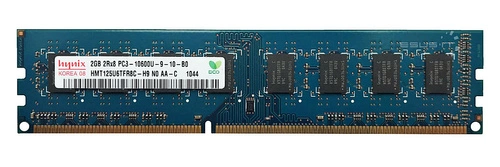 Mémoire RAM 1x 2GB Hynix NON-ECC UNBUFFERED DDR3 1333MHz PC3-10600 UDIMM | HMT125U6TFR8C-H9