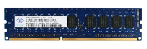 Mémoire RAM 1x 4GB Samsung ECC UNBUFFERED DDR3 2Rx8 1333MHz PC3-10600 UDIMM | NT4GC72B8PG0NF-CG
