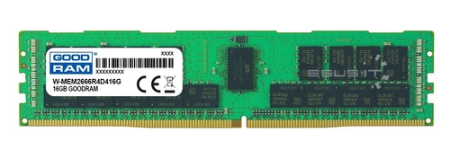 Mémoire RAM 1x 16GB GoodRAM ECC REGISTERED DDR4 2Rx4 2666MHz PC4-21300 RDIMM | W-MEM2666R4D416G
